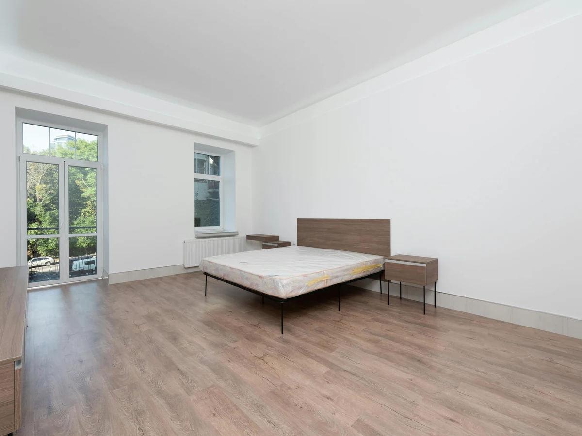 Minimalist white bedroom interior painted professionally