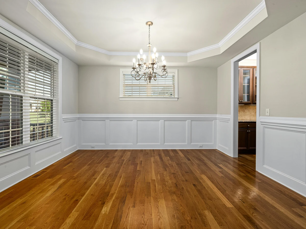 Empty formal dining room ready for professional painting in Ipswich