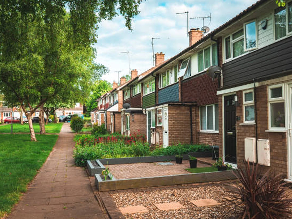 1960s brick terraced house exterior painting in Ipswich