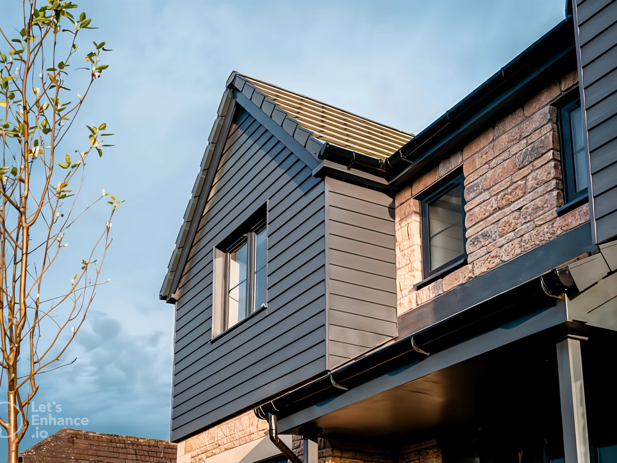 Exterior painting on modern dark house in Ipswich by Ipswich Painters