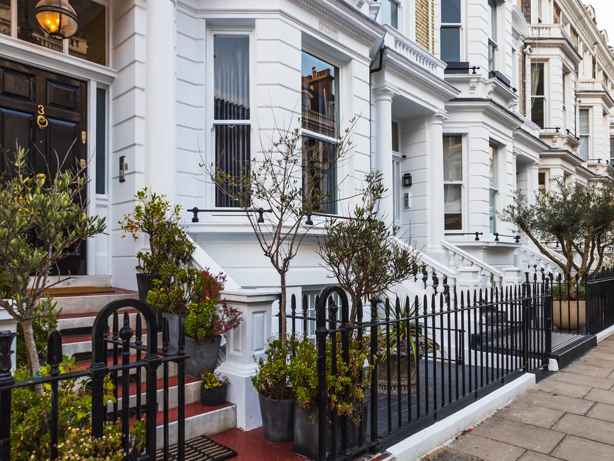 White Victorian townhouses exterior painting in Ipswich by Ipswich Painters