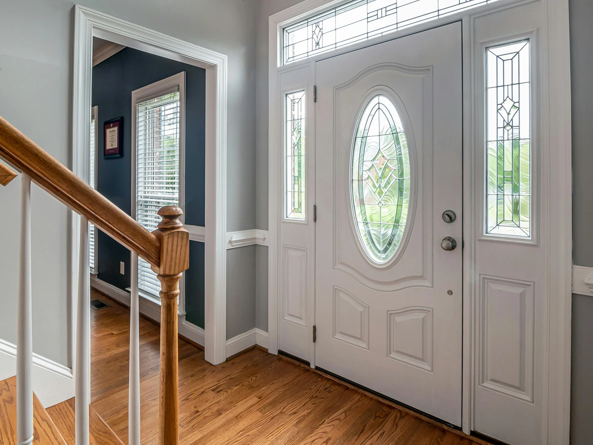 Entrance hallway white painting in Ipswich, bright clean interior finish