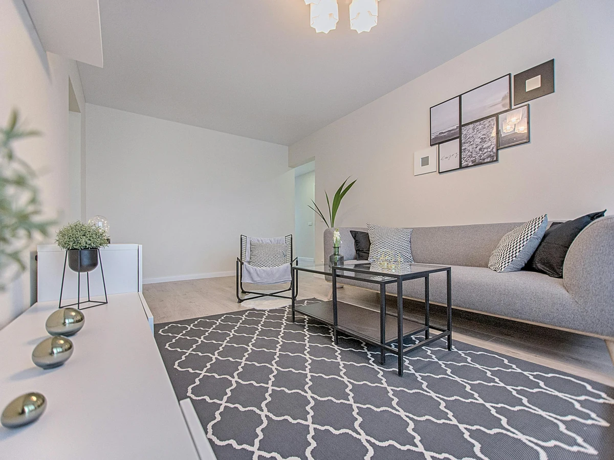 Bright living room painted in neutral white by Ipswich Painters