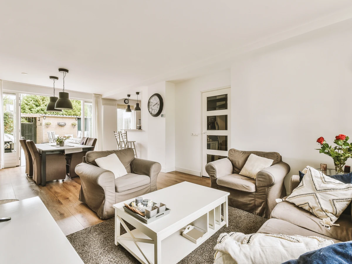 Open-plan living area painting in Ipswich